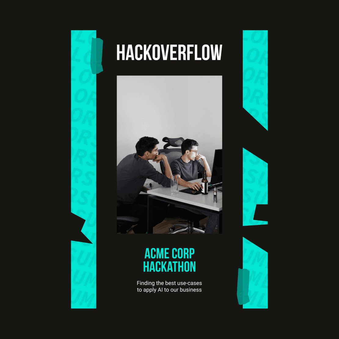 demo picture of a poster of an hackathon event announcement