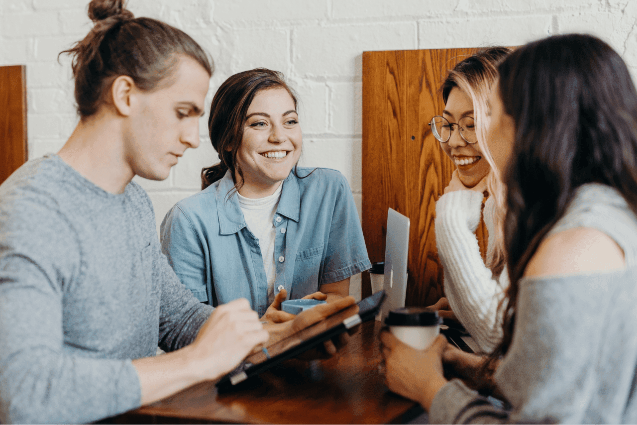 a group of people working on a project